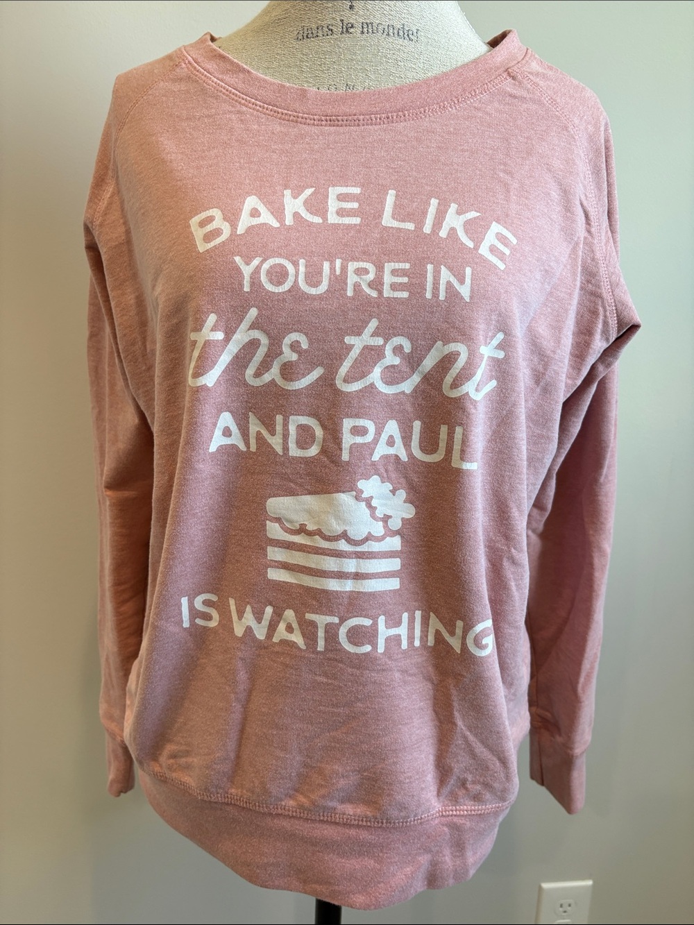 Women's Pink Graphic Sweatshirt - Bake Like You're in the Tent